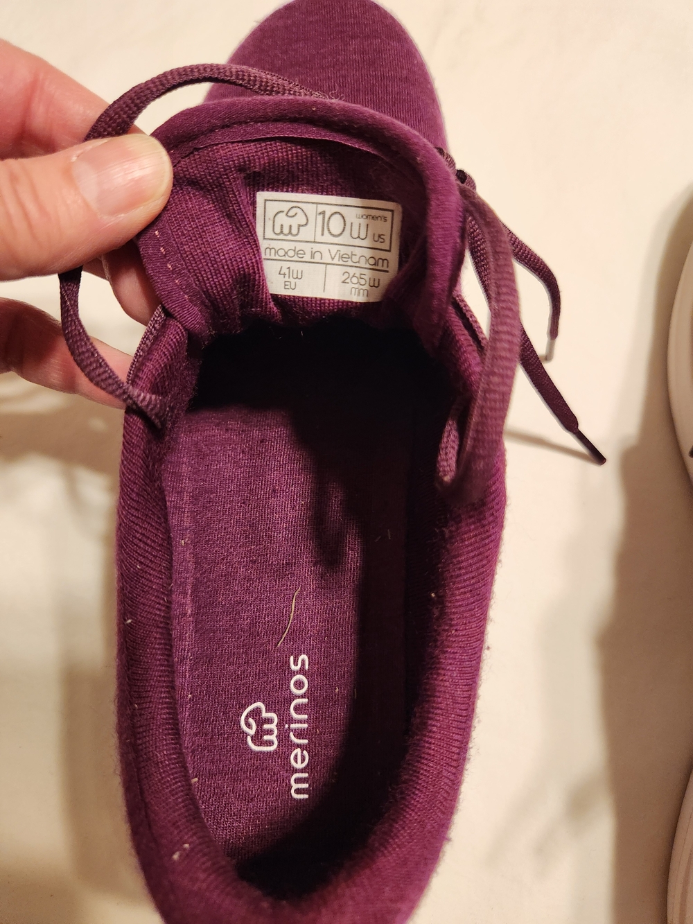 Merinos Women’s 10W Deep Purple Merino Wool Lace-Up Sneakers NEW Wide - Picture 8 of 14